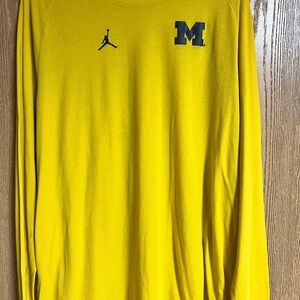 Jordan Michigan Men's Yellow Long Sleeve Shirt